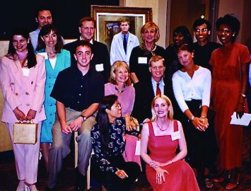 Dr David J. Apple with his 'Apple Korps' members. Seen in the photo are Dr Apple's wife, Ann Apple (left), Beau Evans, Lucia McLendon, Dr. Stella M. Arthur, Dr Suresh K. Pandey, Joyce Edmonds, Maddie Manuel, Dr. Gerd Auffarth, Dr. Marcela Escobar-Gomez, Dr. Liliana Werner, Dr. Roberto Bianchi, Dr. Qun Peng, and Daphne Hoddinott.